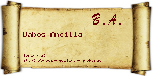 Babos Ancilla névjegykártya
